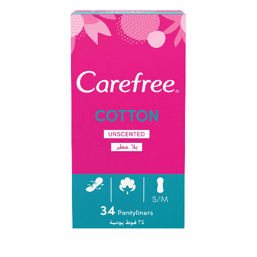 Carefree Cotton Unscented 34 Pantyliners