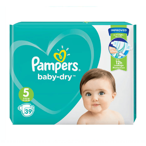 Pampers Baby Dry Size Five 39 Diapers