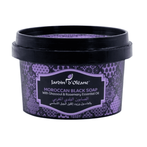 Jardin O ' Oleane - Moroccan Black Soap With Ghassoul & Rosemary Essential Oil 250g