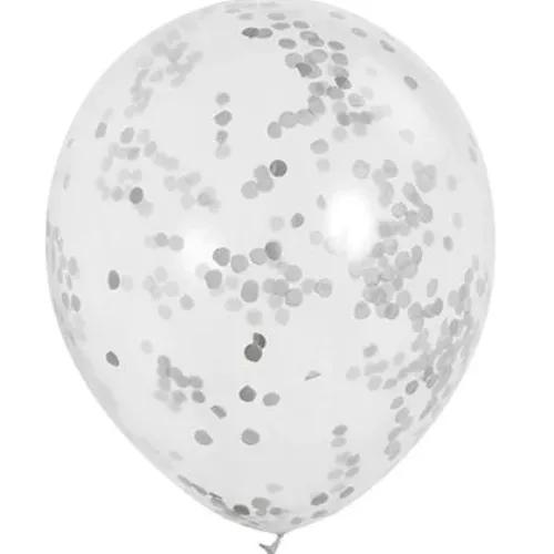 Silver Confetti Helium Balloon