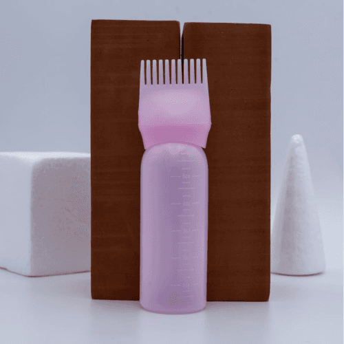 Hair Oil Measurment cup with comb - Pink