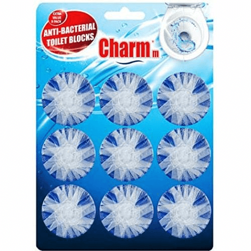 Charmm Anti-bacterial Toilet Blocks Blue 9 Pcs