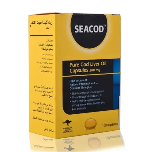 Seacod Pure Cod Liver Oil Caps 300Mg