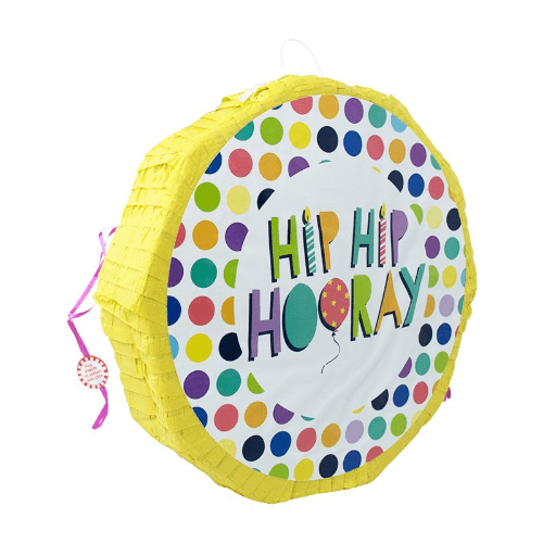 Yellow Colorful Polka Dots Pinata