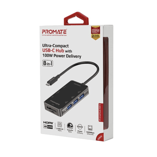 Promote 8in1 Ultra-Compact USB-C Hub With 100W Power Delivery