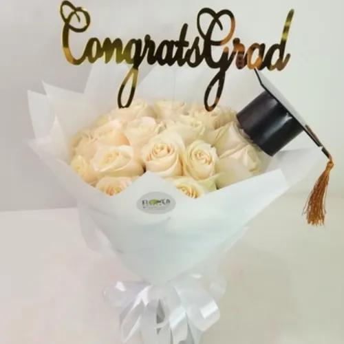 Congrats Grade  White Bouquet