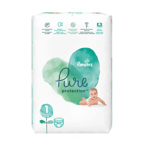 Pampers Pure Protection Size One 50 Diapers