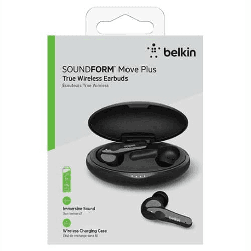 Belkin SoundForm Move Plus True Wireless Earbuds Black