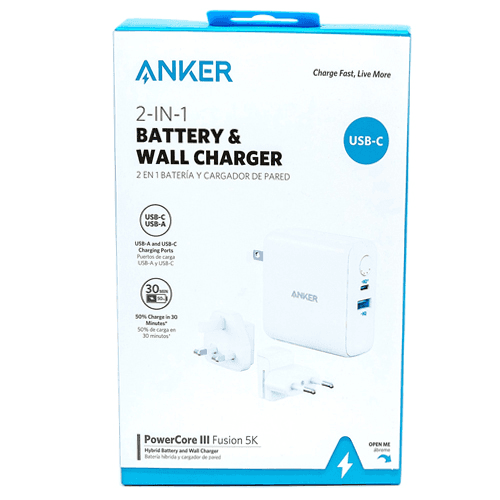 Anker 2 IN 1 Battery and Wall Charger - PowerCore III Fusion 5K