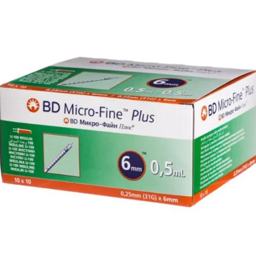 BD Micro Fine Plus 0.5ML Insulin Syringe 100S