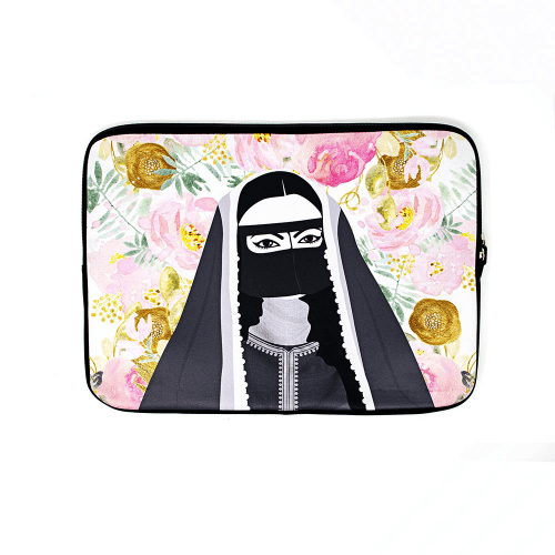 Laptop Sleeve Girl With Floral Background