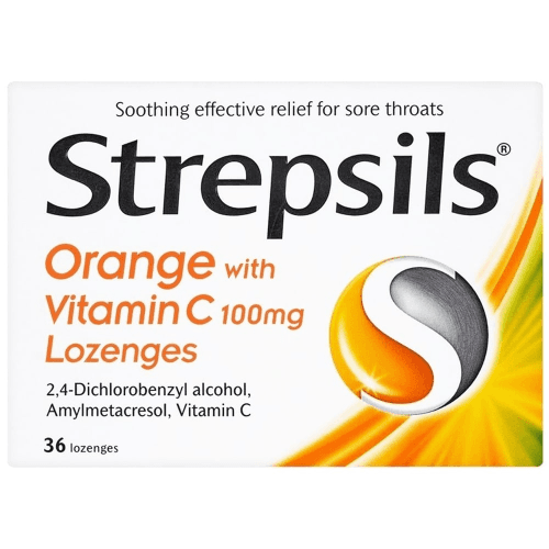 Strepsils Orange Vit-C 100Mg Loz 36'S