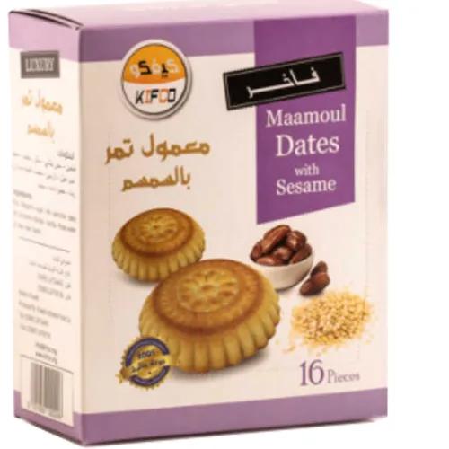 Kifco Maamoul Dates With Sesame Cookies 1 Pack Includes 16 Pieces