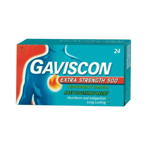 Gaviscon Tab Extra Peppermint 500 Mg 24'S