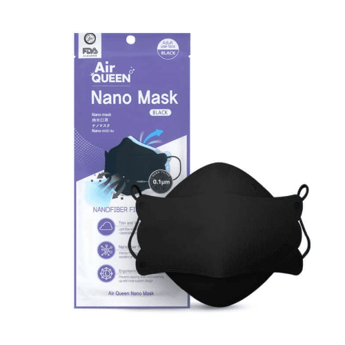 Airqueen 3Layer Nanofiber Filter Face Mask Black 1Pc