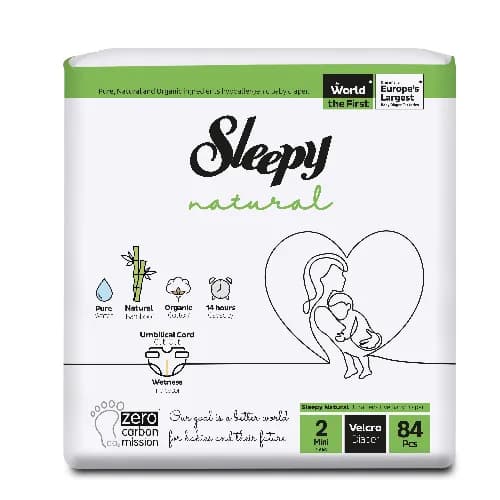Sleepy Natural Diapers No.2 3-6Kg 84Pcs