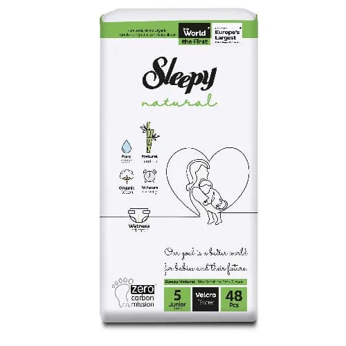 Sleepy Natural Diapers No.5 11-18Kg 48Pcs