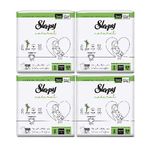 Sleepy Natural Diapers No.2 Eco Package 3-6Kg 4x84Pcs