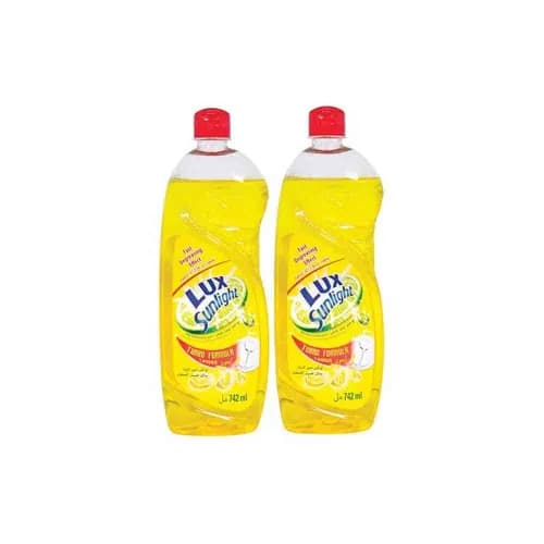 LUX Sunlight Dishwashing Lemon 742mlx2