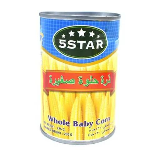 5 Star Whole Baby Corn 425 Gm