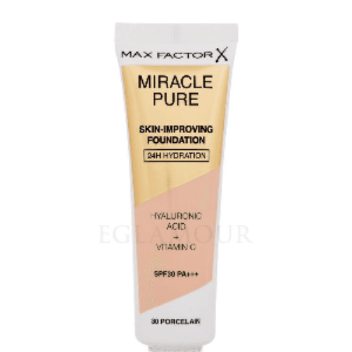 Max Factor Miracle Pure Skin Improving Foundation 24 H Hydrating Hyaluronic Acid Vitamin C Spf 30 No 30 Porcelain