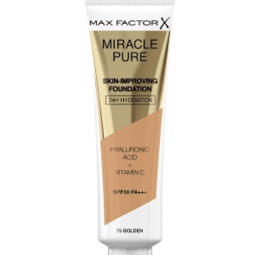 Max Factor Miracle Pure Skin Improving Foundation 24 H Hydrating Hyaluronic Acid Vitamin C Spf 30 No 75 Golden