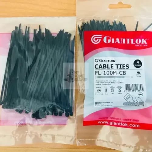 Giantlok Cable Tie 100x2.5mm Black - 100 Pcs