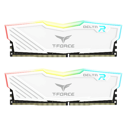 تيم جروب تيم تي فورس دلتا RGB DDR4 ذاكرة ألعاب ، 2 × 16 جيجابايت ، 3600 ميجاهرتز ، 288 دبوس DIMM ، أبيض