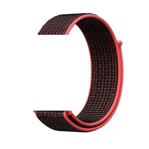 Nylon Fabric Strap For Apple Watch - Black And Red