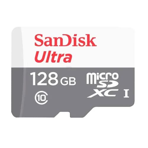 Sandisk Ultra Microsdxc Memory Card 128GB C10 UHS-1, 100mb/S R, 4x6, 7y Sdsqunr-128g-gn6mn [fgs1477]