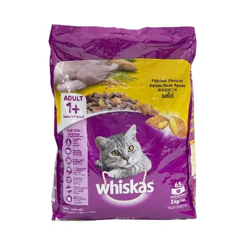 Whiskas Chicken Dry Food Adult, 1+ years, 3 kg