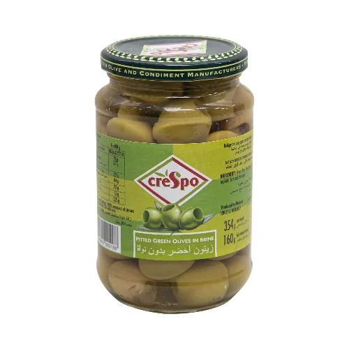 CRESPO PITTED GREEN OLIVES 160G