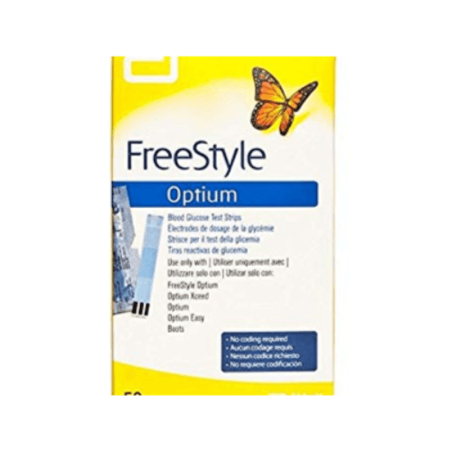 Free Style Optium Glucose Test Strips 50's