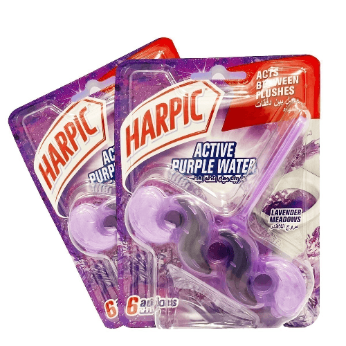 Harpic Active Purple Water Toilet Rim Block Lavender Meadows 35 g