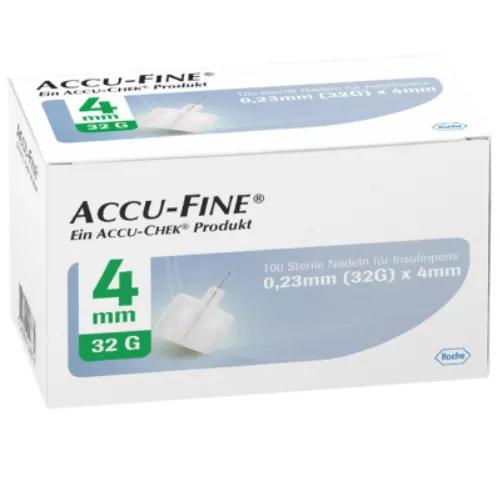 Accu Fine Pen Needle 0.23mm 32g x 4mm 100 Pieces