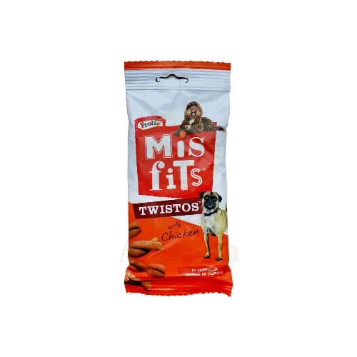 Misfits Tangly Twists Dog Treats Chicken and Egg, 105g