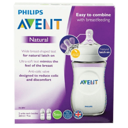 Philips Avent Natural 260 Ml Value Pack 2 Bottles Plastic