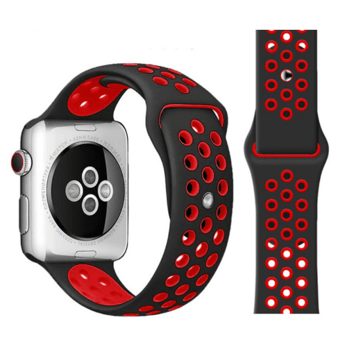 Silicone Strap For Watch - Black And Red