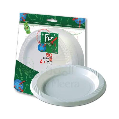 Fun Plastic Plate Medium 18cm 50 Pcs