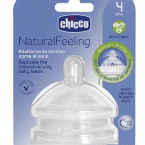 Chicco Natural Feeding Teats +4 Months Adjustable Flow