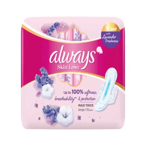 Always Skin Love Maxi Thick Large 10 Pads