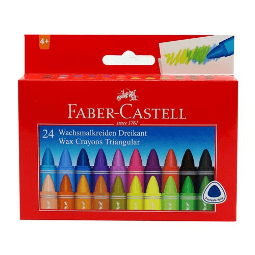 Faber Castell Triangular Wax Crayon 24 Colors