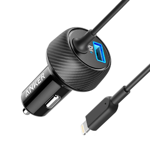 Anker Power Drive 2 Elite Car Charger With Lightning Connector With Offline Black - A2214h11 [fgs1903]