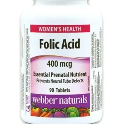 Webber Naturals Folic Acid 400mg 90 Tablets