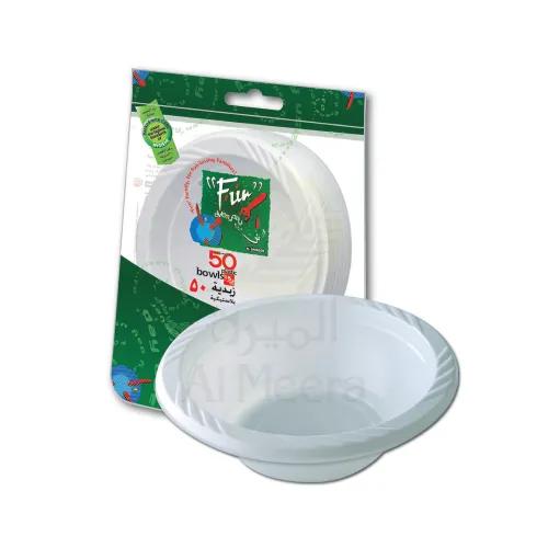 Fun Plastic Bowl 15Cm White 50'S