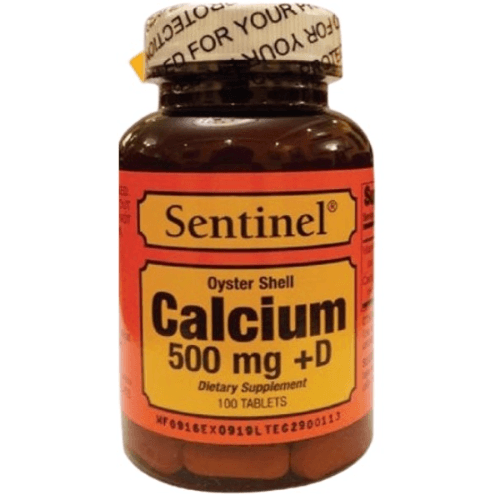 Sentinel Calcium Oyster Shell 500 Mg Plus Vitamin D Tab 100 Pieces