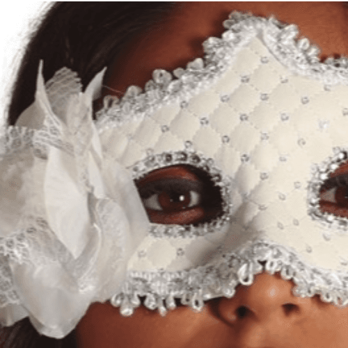 White Eye Mask with Flower