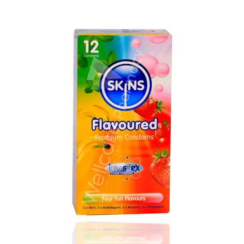 Skins Flavours Lubricated Condoms 12'S