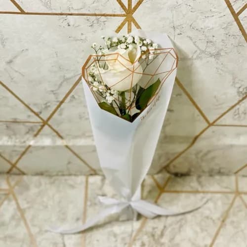 Daimond White Single Rose Rose