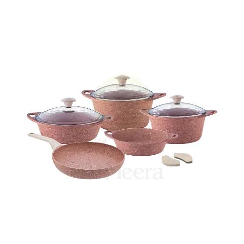 Falez Doa Cast Cooking Set 8Pc Pink